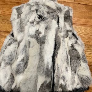 100 % real rabbit fur vest